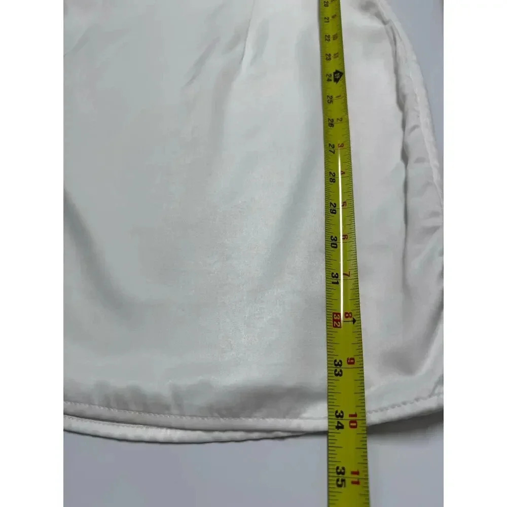 Altar’d State White Feather Trimmed Satin Mini Dress Size Medium Bridal - Picture 9 of 10